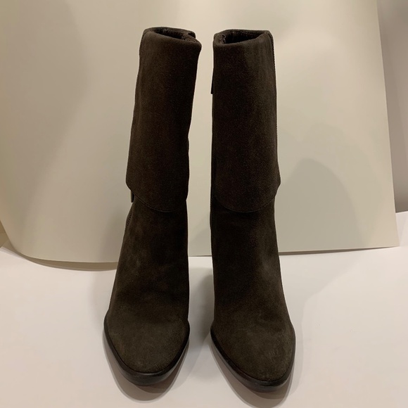 Michael Kors Suede Fold Over Brown Women Boots Size 10 - Picture 1 of 10